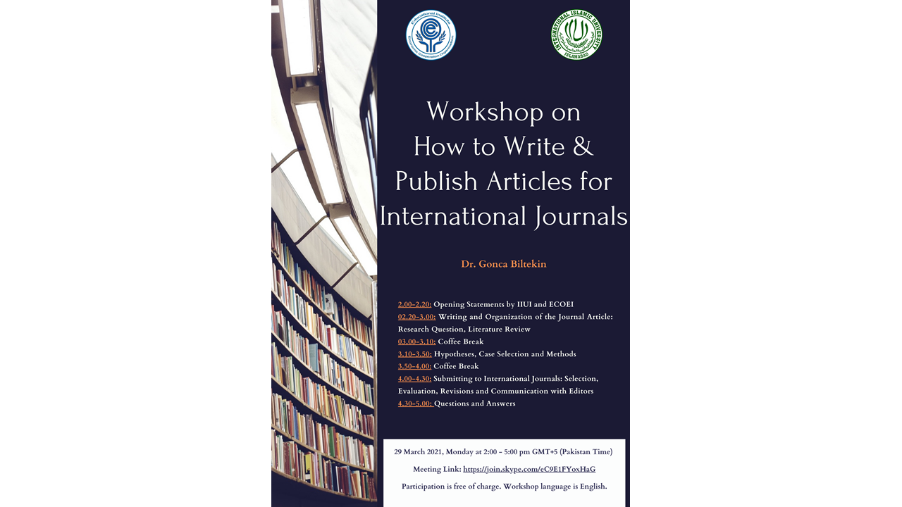 Workshop on How to Write and Publish Article in International Journals 